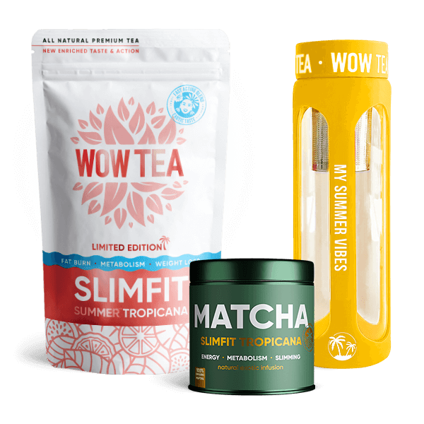 Summer Tropicana Matcha SlimFit Tee + Teeflasche Gelbe + Summer Tropicana Slimfit Tee