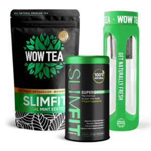 SlimFit SuperGreen + Mint SlimFit Thee + Thee Fles – Groen
