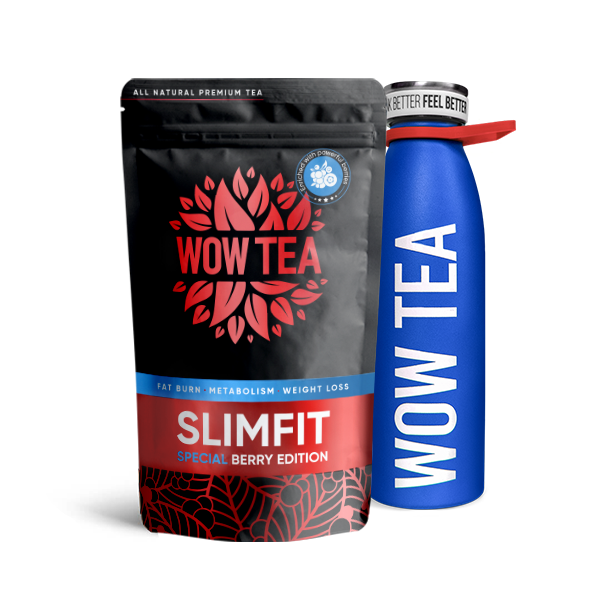 Berry Slimfit Tea + Blauen Thermoskanne