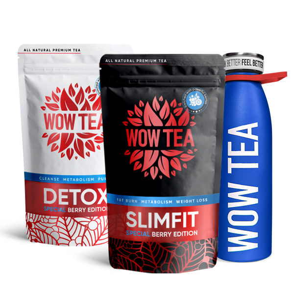 Berry Detox Tea + Berry Slimfit Tea + μπλε θερμός