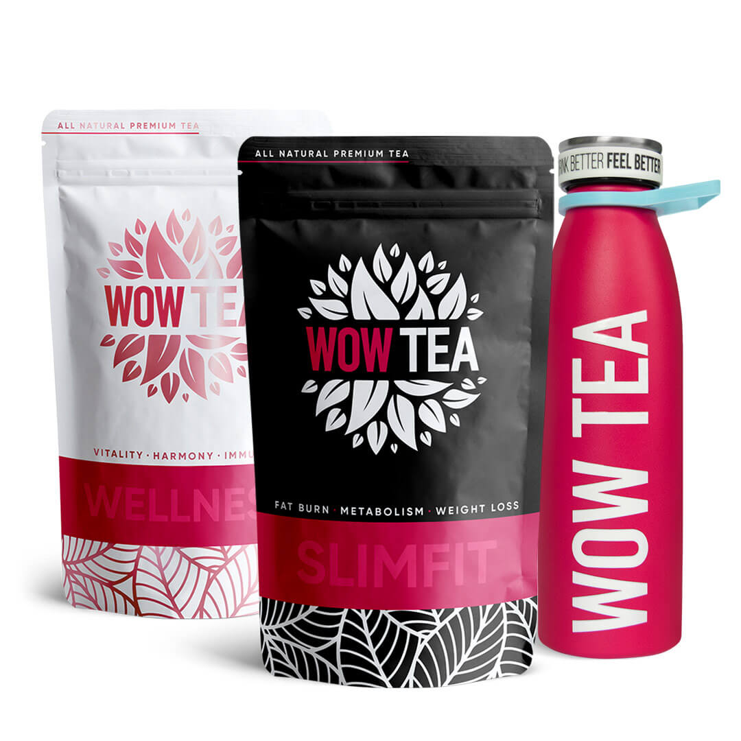 1x Wellness + 1x Slimfit Tea, Pink Infuser Thermos