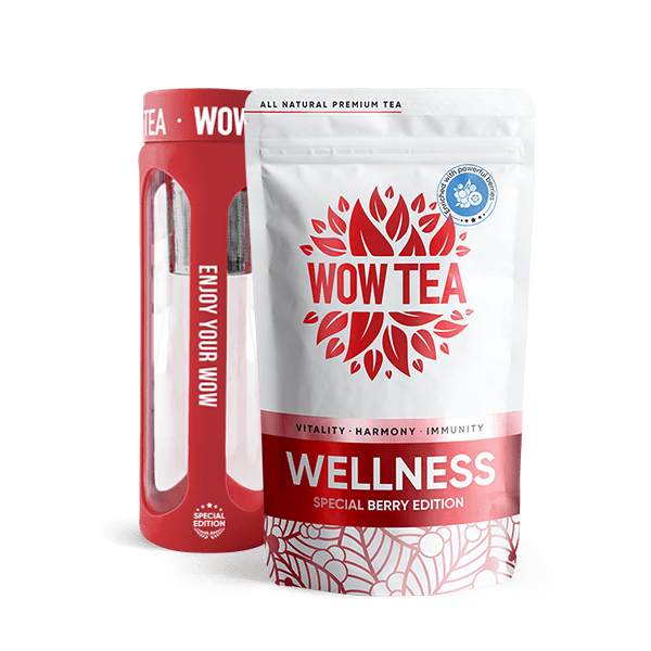Wellness Tea with Berries + red bottle