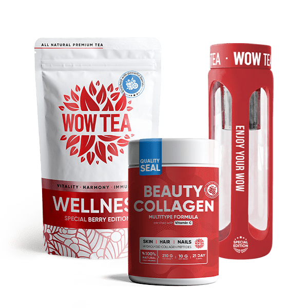 Wellness Tea with Berries + Red bottle + collagen