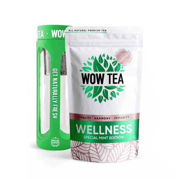 Wellness Tea Menta + Butelka na herbatę (Zielony)
