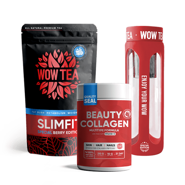 Berry SlimFit Tea + Special Red Tea Infusion bottle + Collagen